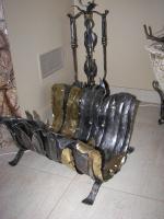 Fire wood holder and fireplace tools